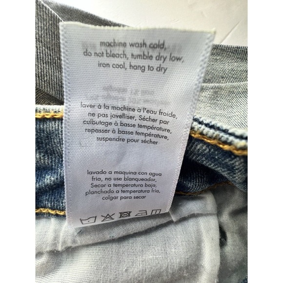 WEWOREWHAT Low Rise Rolled Shorty Stretch Denim Light Vintage Blue Size 26 - Picture 7 of 7